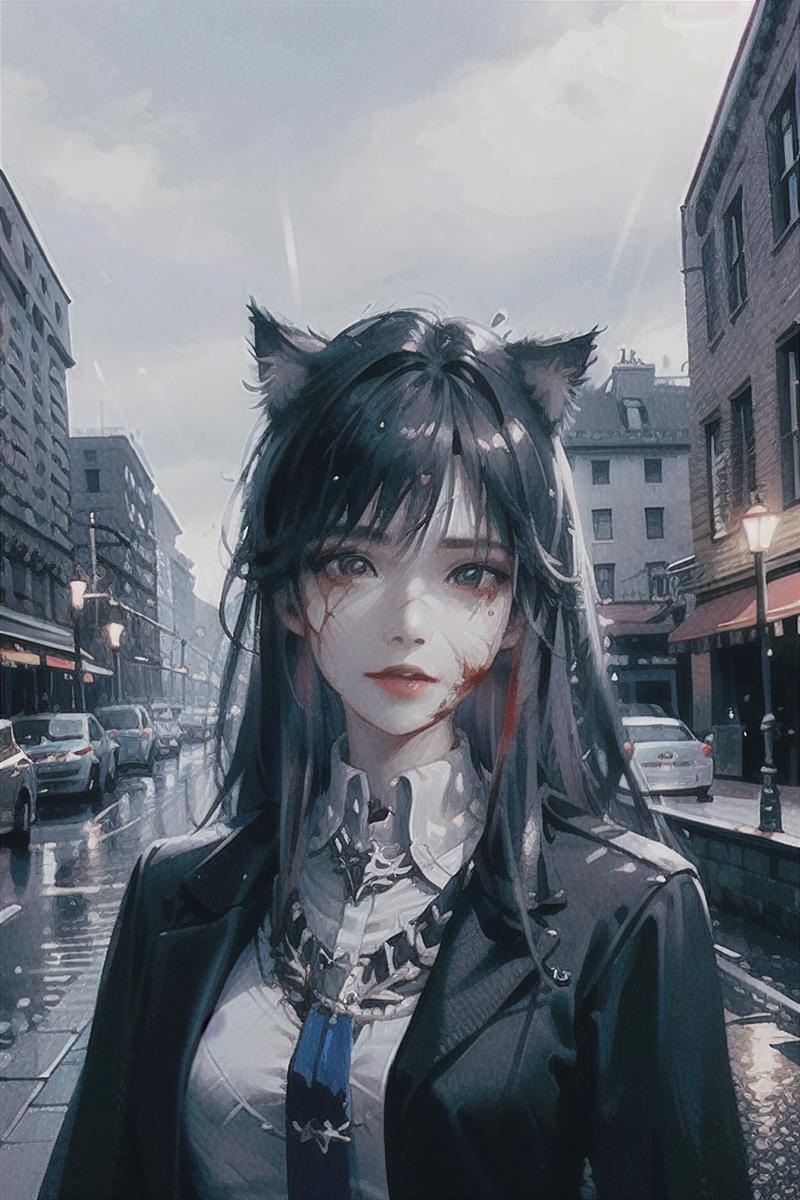 01441-752305883-urban, night, rain, cat ears, city, black hair, blood on face,, (RAW photo, best quality, masterpiece_1.2), (realistic, photo-re-gigapixel-standard-scale-4_00x.png